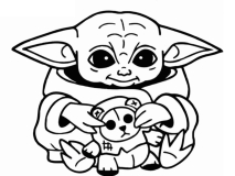 Baby Yoda y su juguete