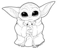 Baby Yoda  y su rana