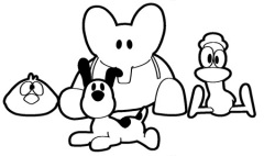 Pocoyo y sus amigos jugando