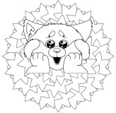 Mandala Panda Rojo