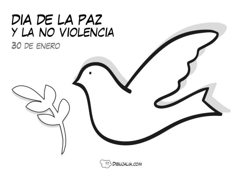 Colorear palomas del Día de la Paz - Dibujalia