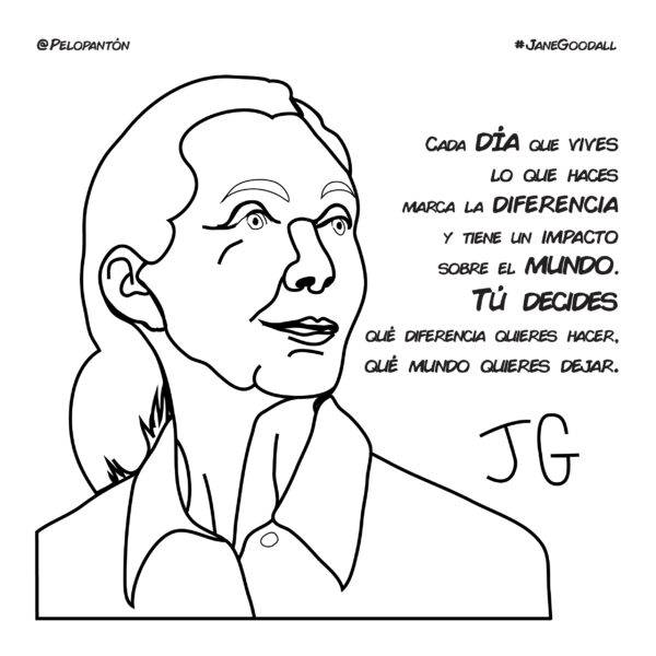 Jane Goodall Mujer En La Ciencia Dibujalia