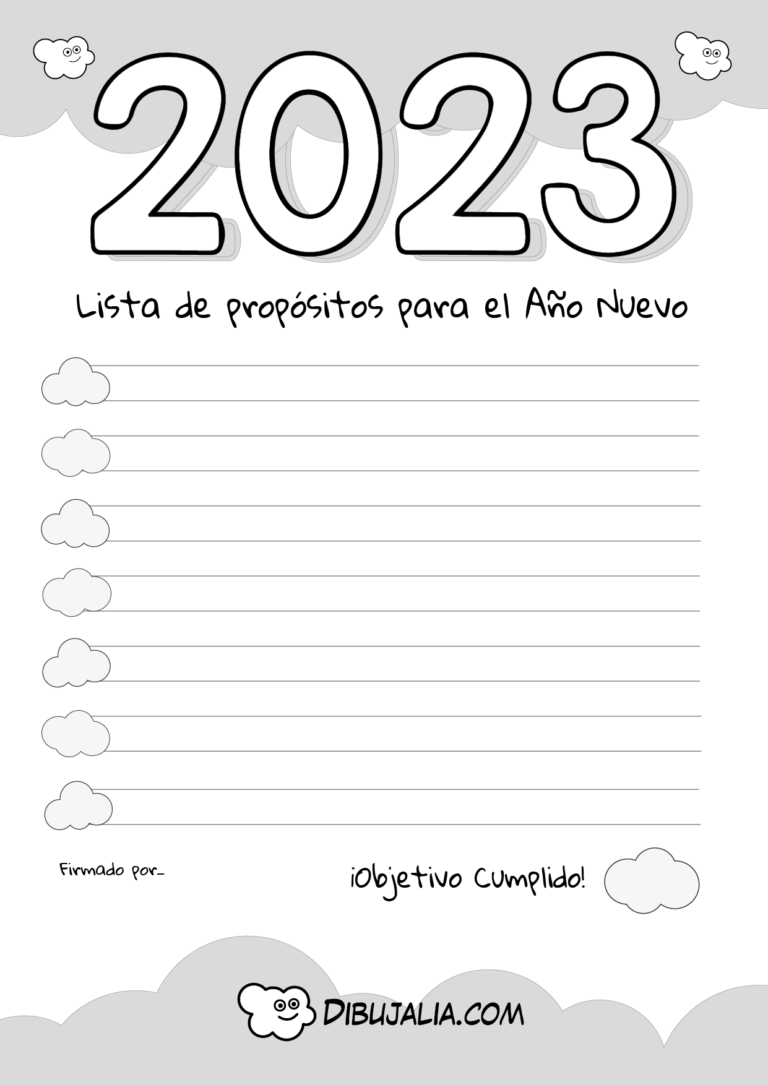 Listado De Propósitos Para El Año Nuevo Dibujalia