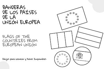 Banderas de los Paises de la Unión Europea para colorear