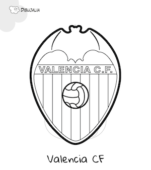 Escudo para colorear del Valencia CF