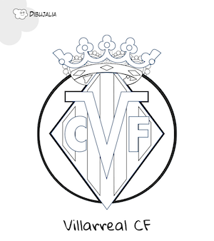 Escudo para colorear del Villarreal CF