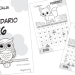 Calendario 2026 Animales para colorear
