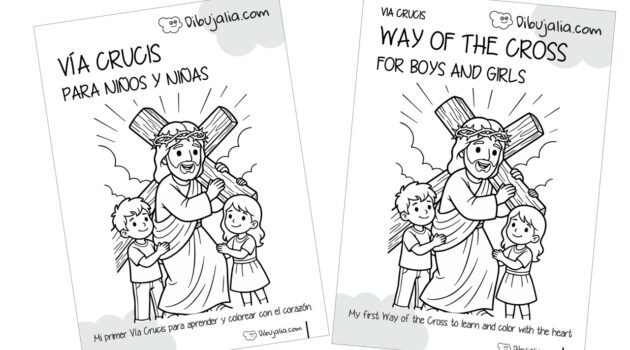 Vía Crucis para niños para colorear