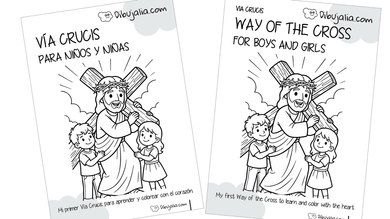 Vía Crucis para niños para colorear