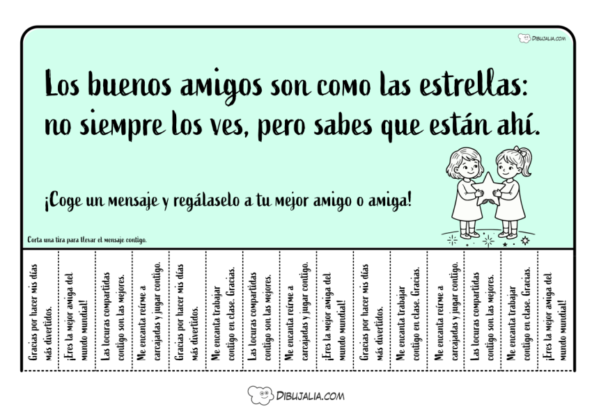 Cartel Mensajes de Amistad Plantilla