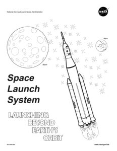 Ilustración del cohete Space Launch System
