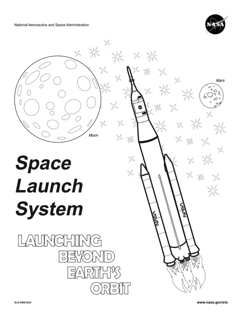 Ilustración del cohete Space Launch System