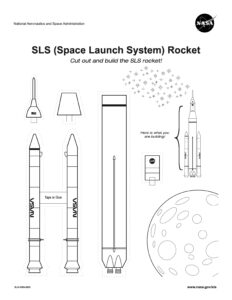 Ilustración del cohete Space Launch System