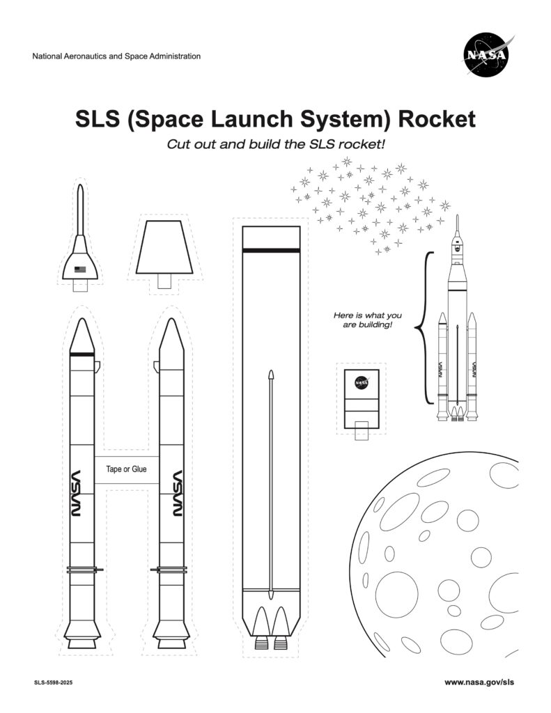 Ilustración del cohete Space Launch System