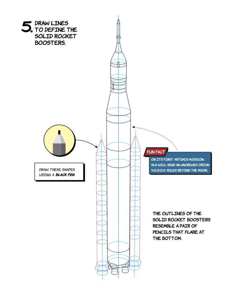 mo dibujar Space Launch System (Cohete Orion)