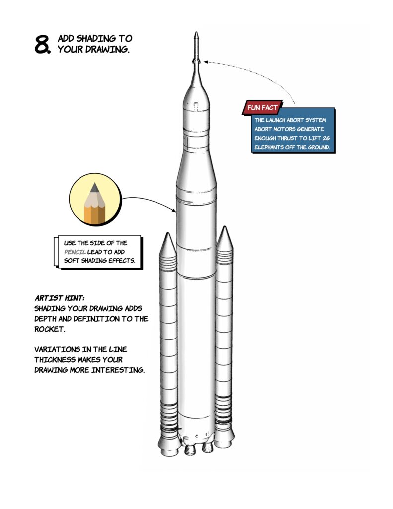 mo dibujar Space Launch System (Cohete Orion)